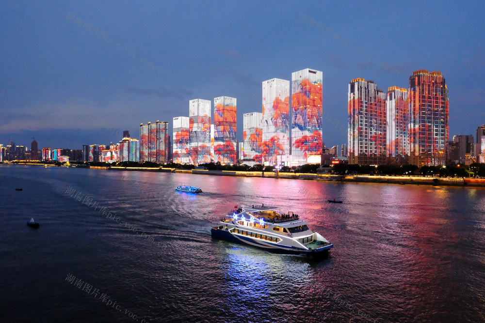 湘江，夜景，湘江游轮