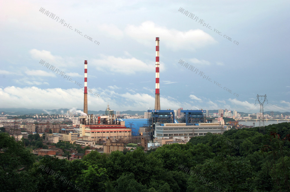 电力 株洲 电厂 火电 外景 老厂 烟囱 锅炉 厂房 能源 煤电 