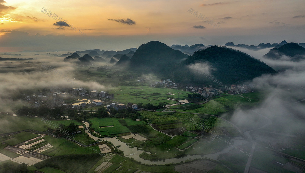 江南江永  山乡风光  云雾缭绕  
