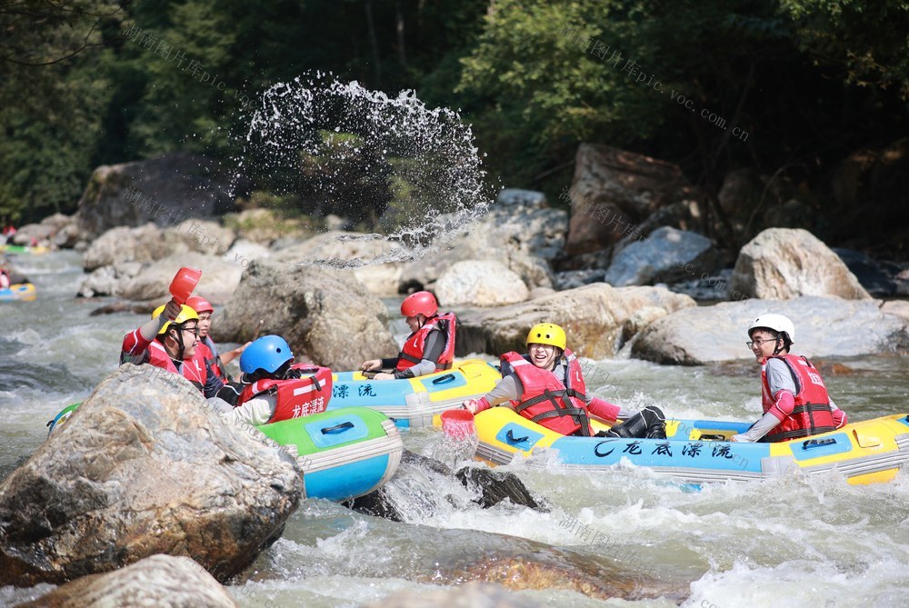 漂流、避暑、夏季、旅游、游客