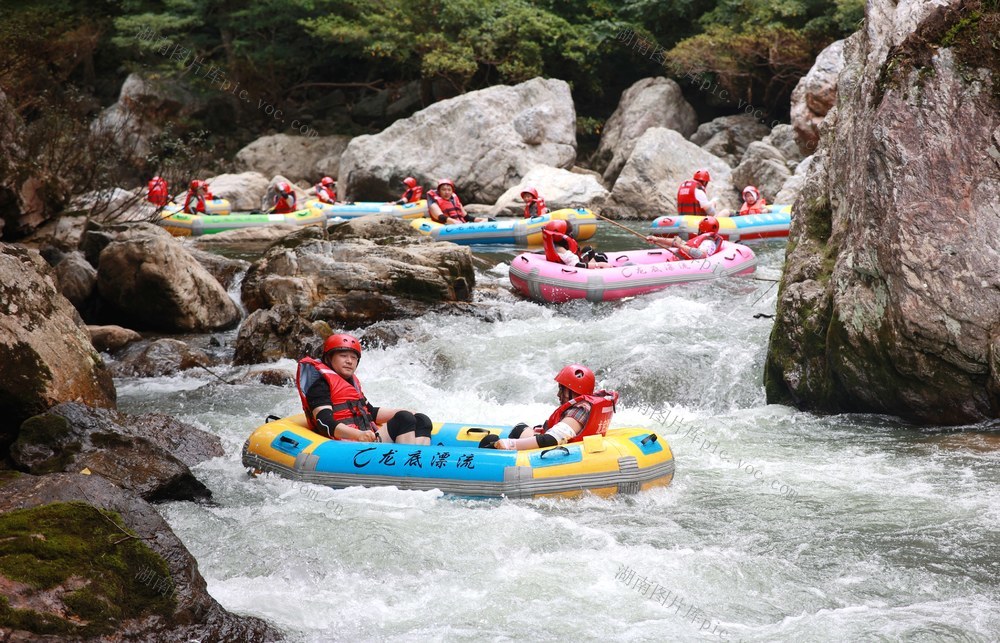 漂流、避暑、夏季、旅游、游客