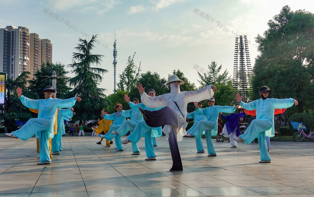 酷夏晨练强体魄