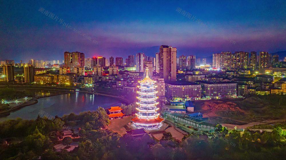 城市  夜景  怀化  鹤城