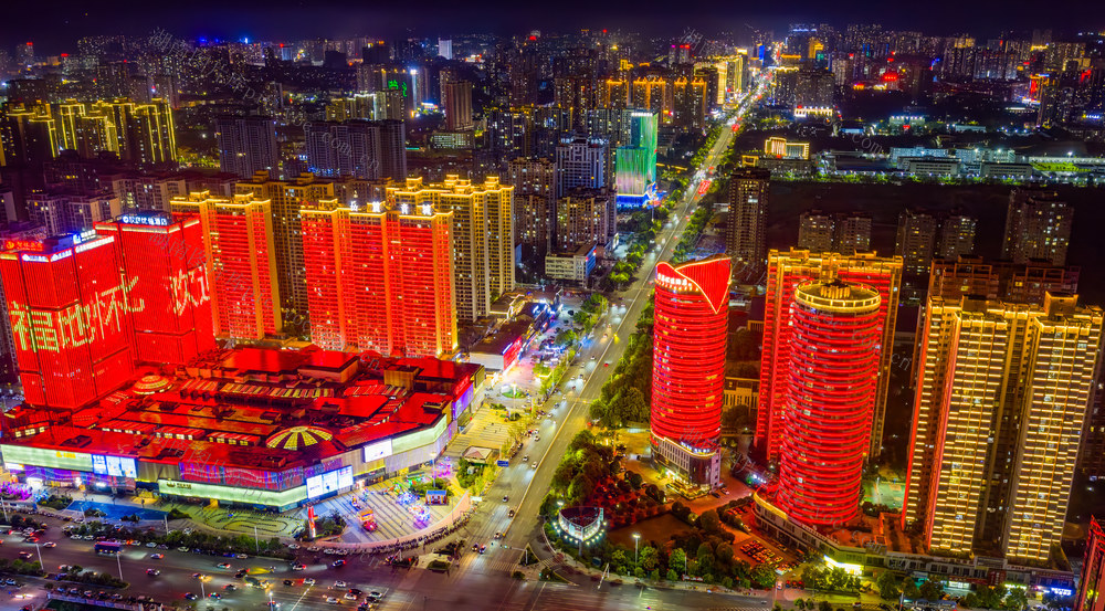 夜景  城市  光影  怀化