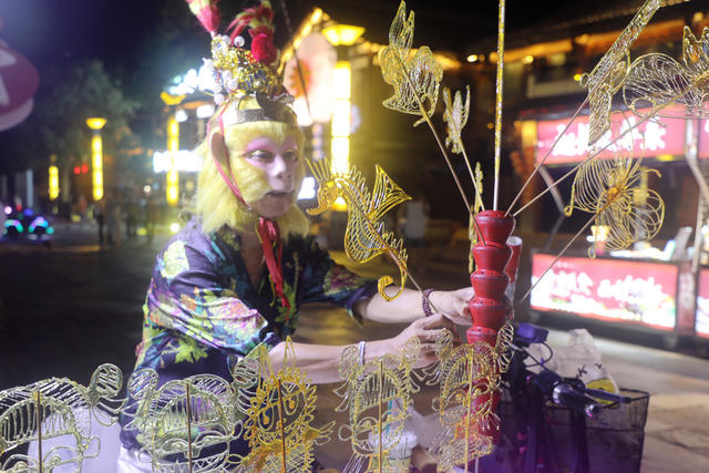 糖画艺人 孙悟空 糖画 孙悟空