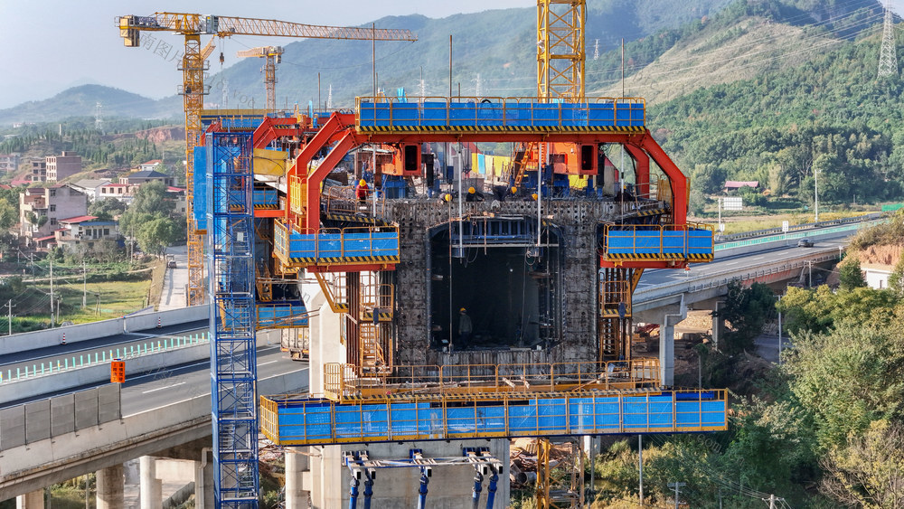 重点项目 邵永高铁 桥梁施工