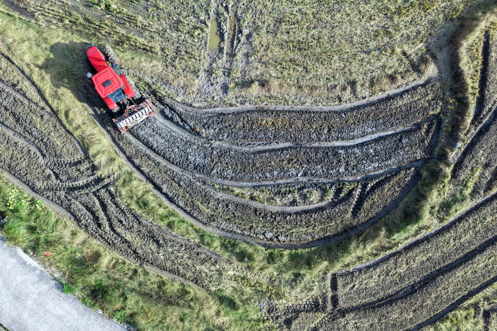 湖南桂东 冬闲田  冬种 幕 旋耕机