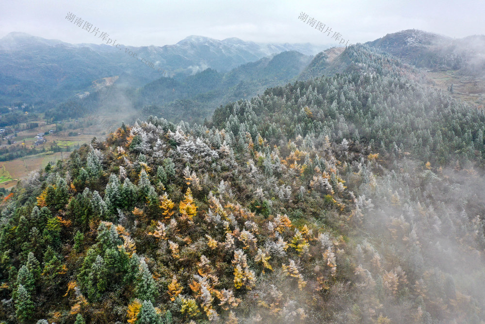 湖南，龙山，初冬，景色，色彩，入画