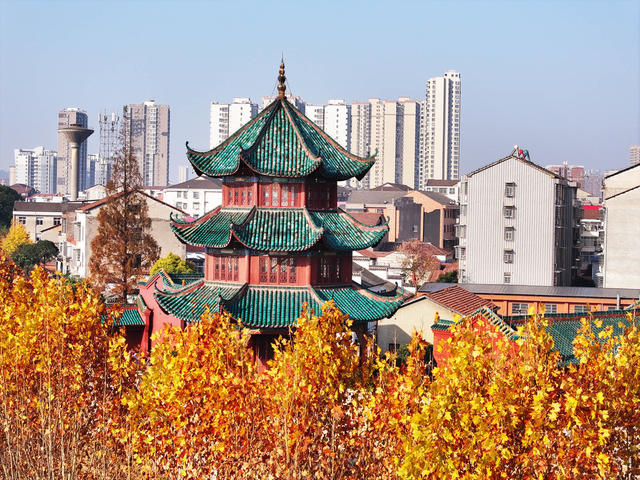 国保文物  古建筑  初冬  秋色  河流  城池