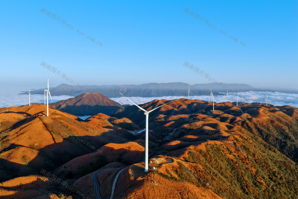 湖南桂东 万洋山 云海 风机 暖冬