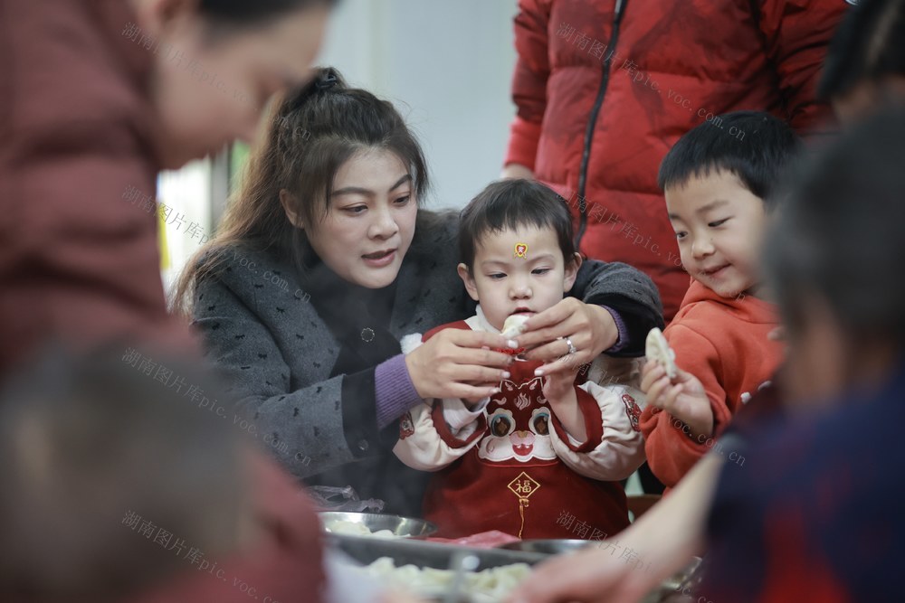 元旦、新年、包饺子、亲子、幼儿园