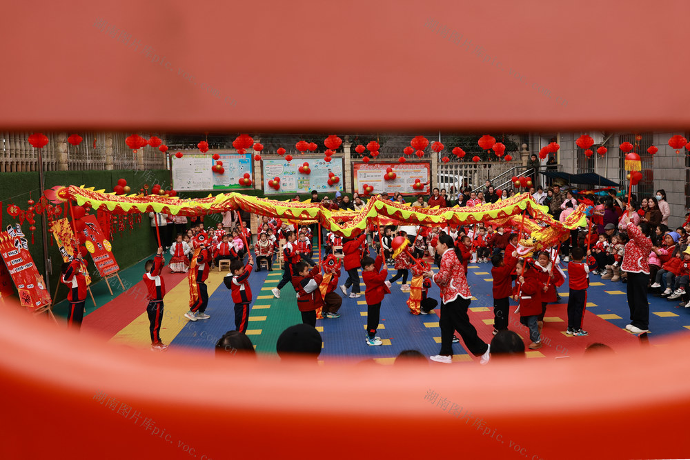 幼儿园 新年 舞龙 学生 元旦