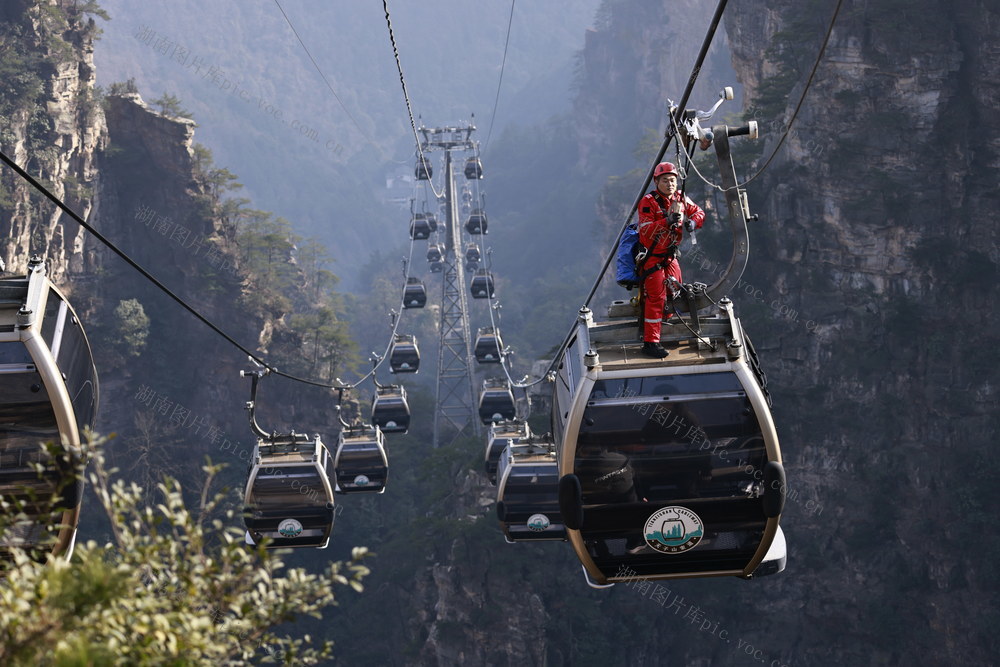 天子山 索道 救援 演练