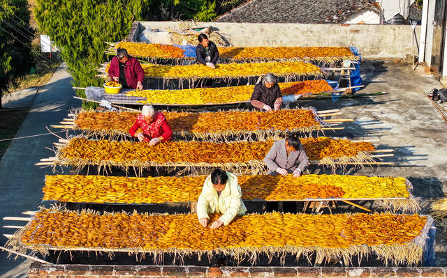 红薯  加工  晾晒  红薯干，增收