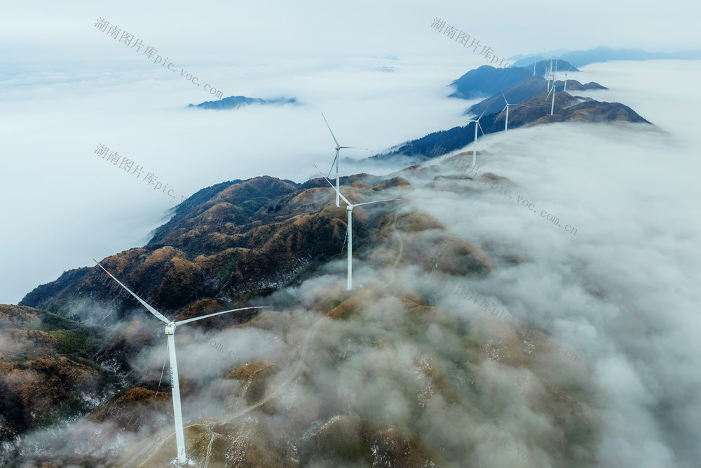 风电 雪 冰雪 发电 云海
