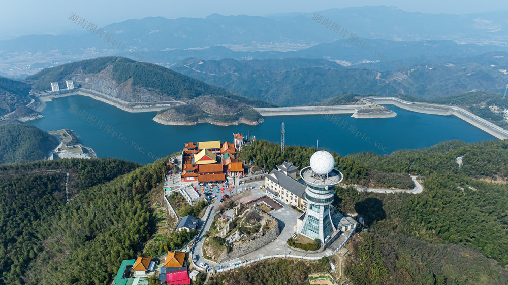长沙城区最高峰  黑麋峰 潇湘天池  抽水蓄能电站 人工湖  黑麋峰古寺 国家气象雷达站 
