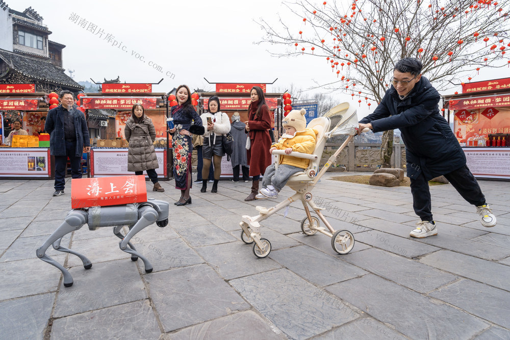 机器狗表演   吸引人们驻足观看