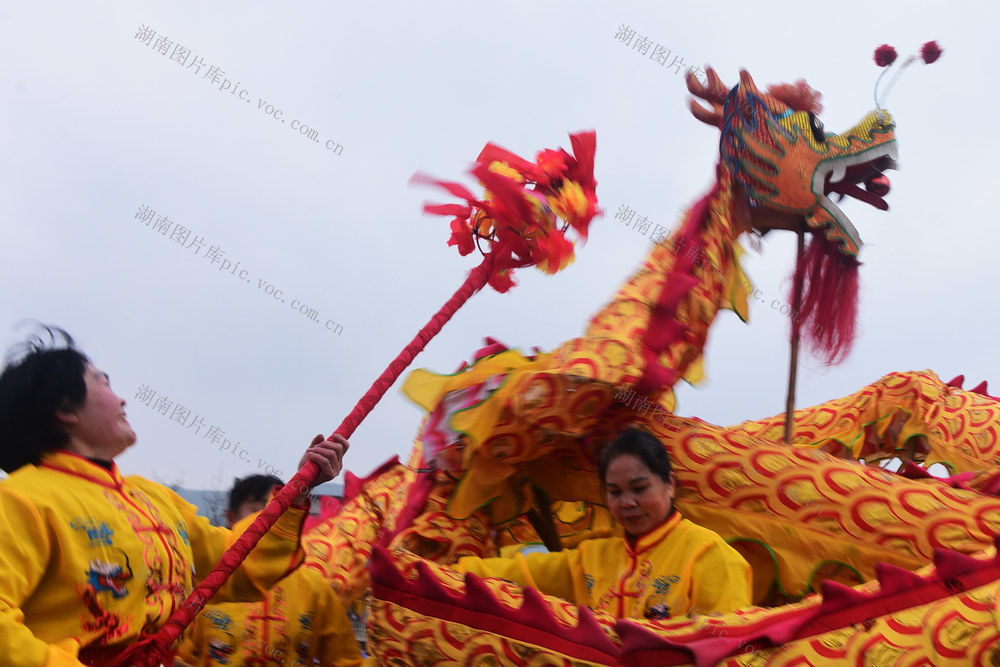 道县：龙狮欢舞迎新年