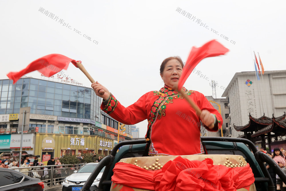 湖南，龙山，传统，展演，庆祝，新春佳节