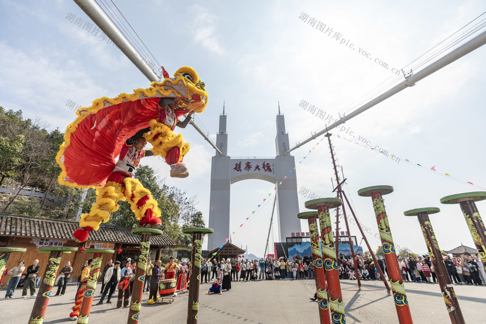 舞狮 矮寨大桥 新春