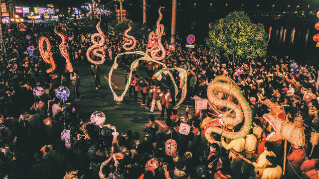 梅山龙狮 龙狮表演 元宵 龙狮游行 春节 元宵节