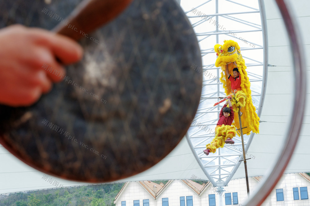 临武县：龙狮闹元宵