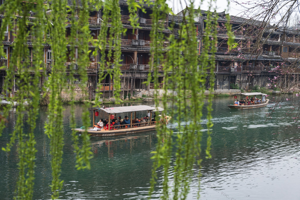 凤凰，旅游，春色，生态，沱江