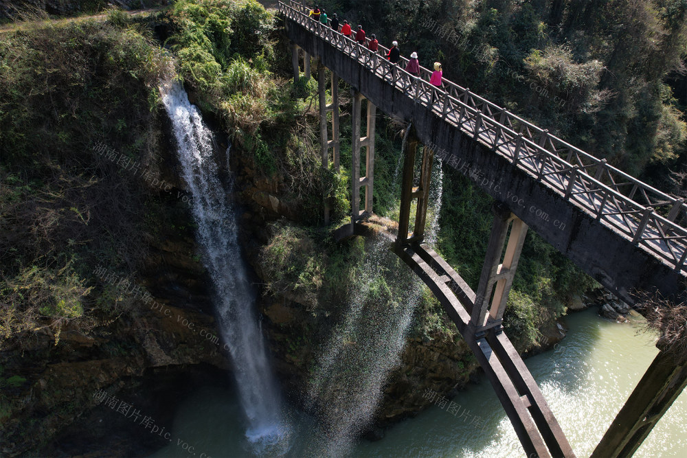 湖南郴州 桂东石磨岭 渡槽 峭壁飞渡 水利 山水宝藏