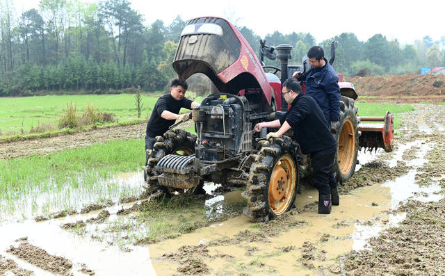 农机 检修 义务 田间 耕田机 春耕 生产 服务 农技 农民 技术人员