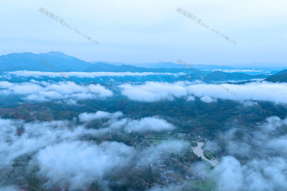 桂东杨岭村、云海仙境、沤江春色、湘南乡村、春日航拍