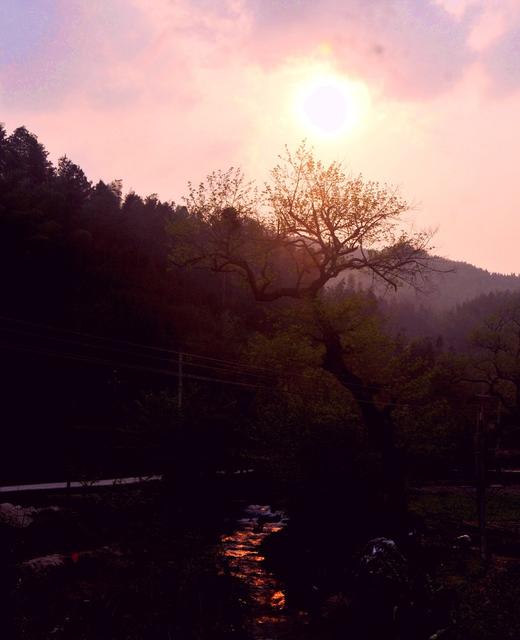 晚霞 山峰 仙境