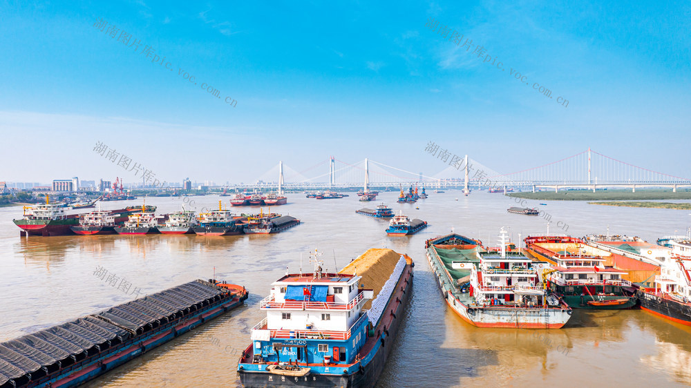 岳阳航道 岳阳航拍 洞庭湖水运 长江 水运 岳阳长江港口