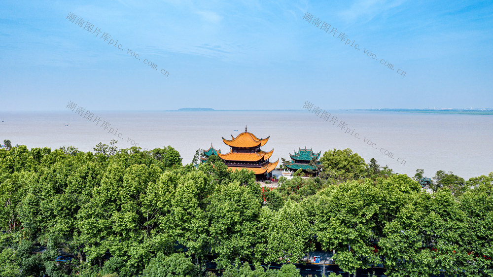 岳阳航拍 岳阳楼 洞庭湖风光 岳阳 湖南风光