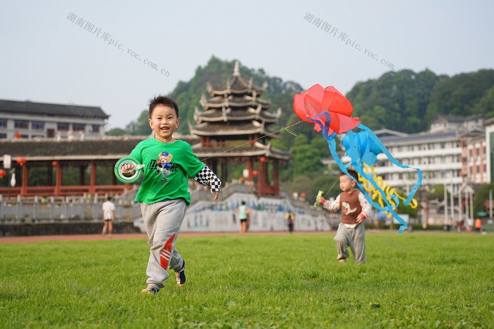 春天、放风筝、春光、运动、体育v