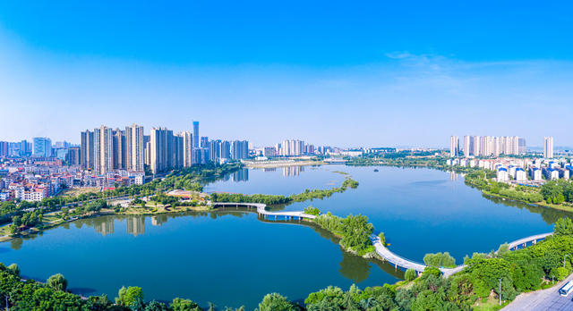 岳阳航拍 岳阳东风湖 岳阳航拍 湖南岳阳航拍全景