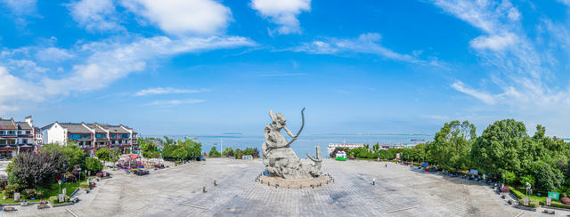 岳阳巴陵广场洞庭湖风光航拍全景 岳阳航拍 岳阳旅游 岳阳城市风光 洞庭湖风光