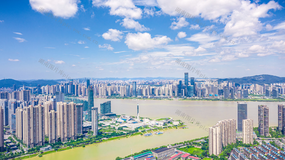 长沙开福区 长沙城市航拍 长沙三馆一厅北辰三角洲 长沙三馆一厅 湖南长沙 长沙城市风光 长沙城市地标