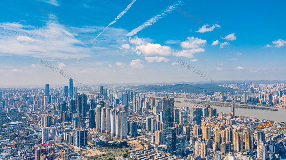 长沙北辰三角洲 长沙航拍 湘江 长沙三馆一厅 湖南长沙城市地标 