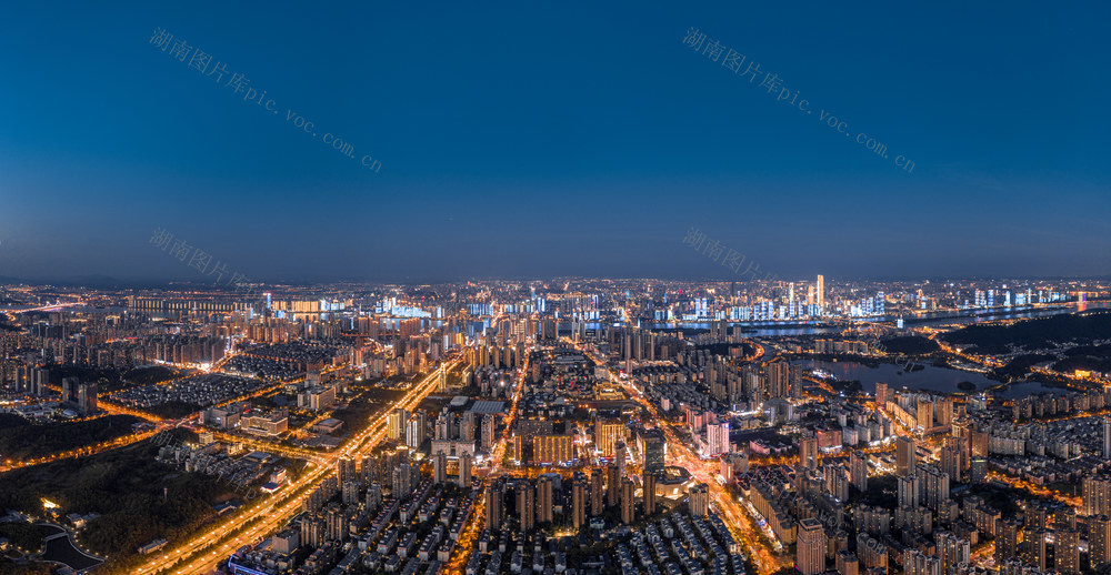长沙河西城市夜景 长沙城市航拍 长沙夜景灯光 长沙城市地标 长沙河西全景航拍