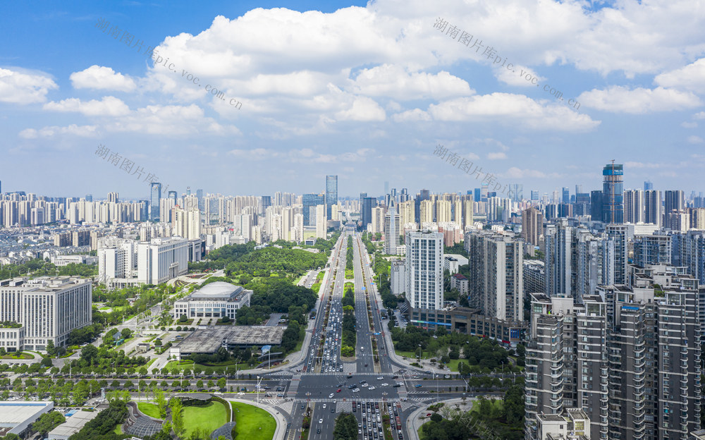 长沙河西岳麓大道城市航拍 长沙航拍 长沙城市地标 长沙城市风光 长沙交通