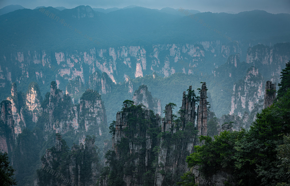 湖南张家界 武陵源 武陵源天子山公园 湖南张家界森林公园 湖南旅游