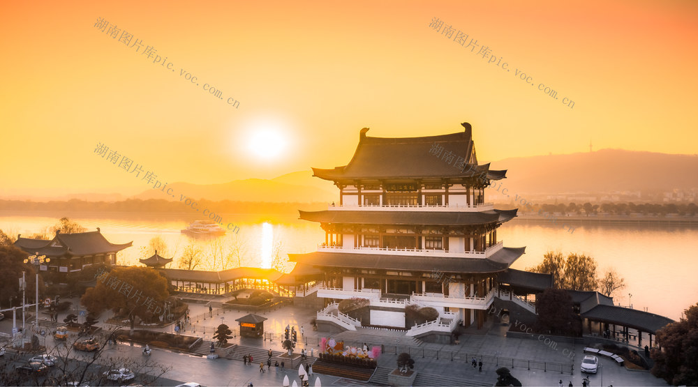 长沙湘江日落杜甫江阁 长沙城市日落 长沙湘江 橘子洲 长沙城市航拍 长沙晚霞