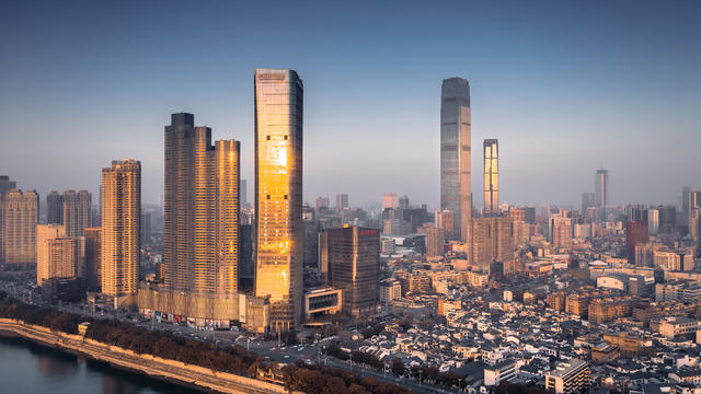 长沙城市地标航拍 长沙城市地标 长沙地标 长沙国金大厦 长沙ifs 湘江