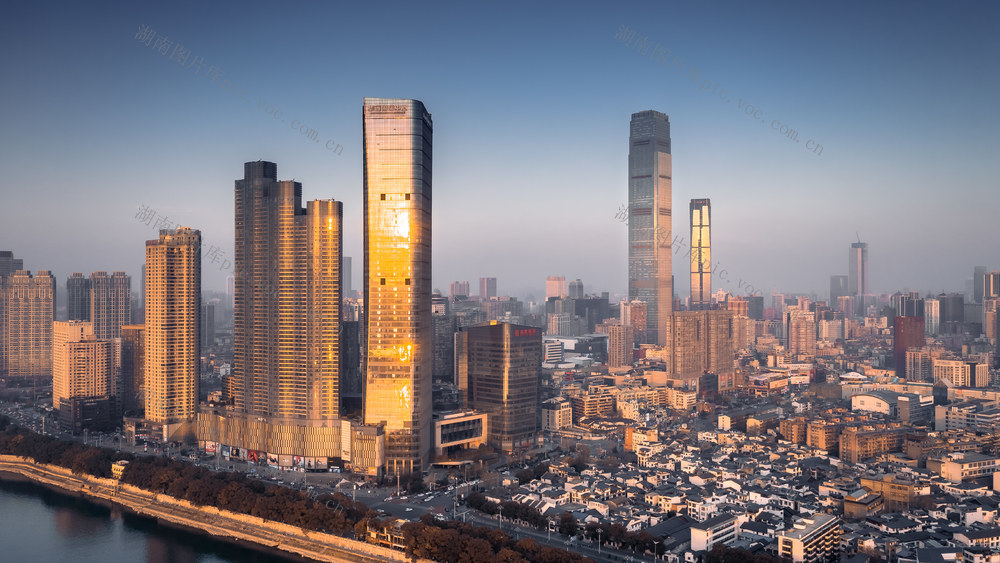 长沙城市地标航拍 长沙城市地标 长沙地标 长沙国金大厦 长沙ifs 湘江