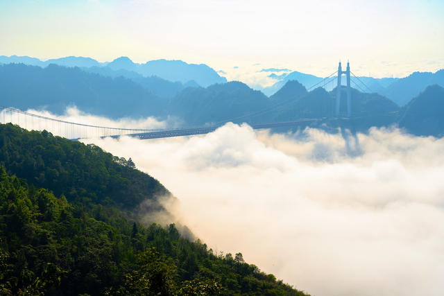 云海景观   大桥如画