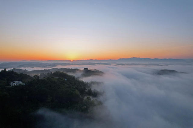永兴县、龙华山、日出、雾、云海、生态