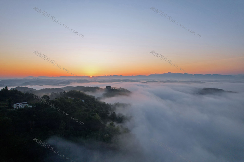 永兴县、龙华山、日出、雾、云海、生态