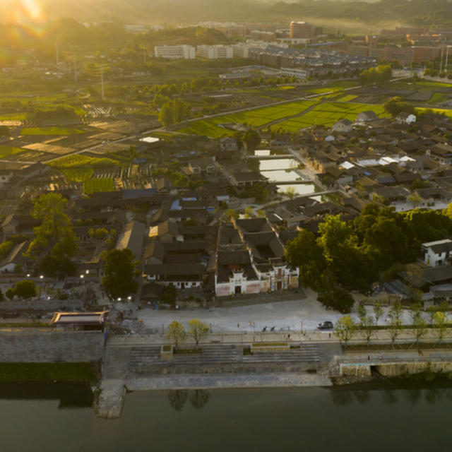 古村  夕阳