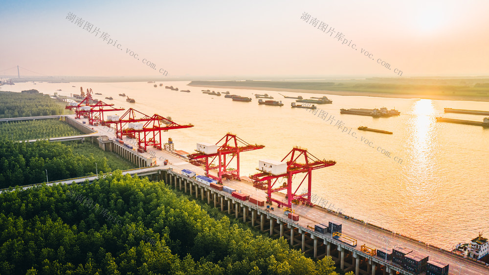 长江 岳阳城陵矶 岳阳城市航拍 洞庭湖城陵矶港 岳阳经济 岳阳航道 