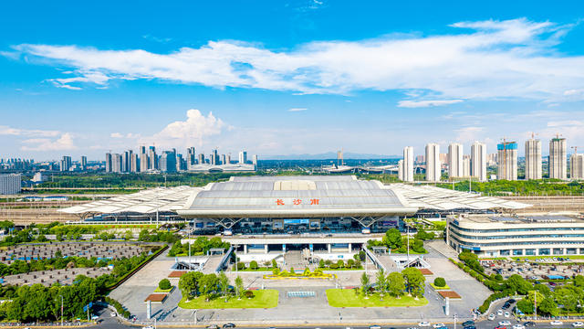 长沙城市地标 长沙交通 长沙高铁南站 长沙高铁 长沙城市航拍 长沙地标